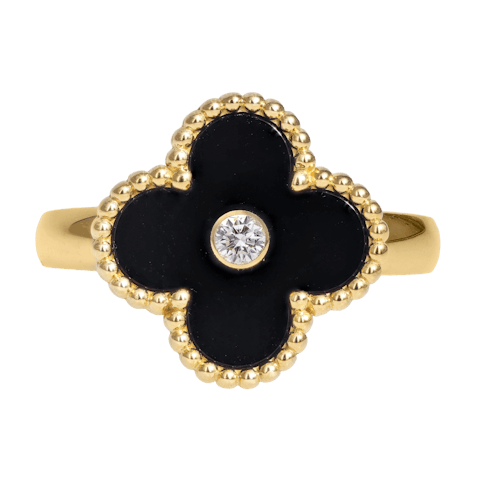 Vertical Vintage Alhambra Ring - Size 53